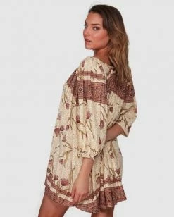 BILLABONG Driftaway Dress CREAM -Women Clothing Shop jd813bdr billabongwg crm bck1
