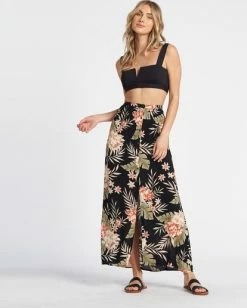 BILLABONG Honey Money Maxi Skirt BLACK -Women Clothing Shop jk011bho billabongwg blk frt1
