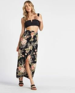 BILLABONG Honey Money Maxi Skirt BLACK -Women Clothing Shop jk011bho billabongwg blk frt2