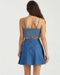 BILLABONG Tropics Skirt BLUE INDIGO 6 BILLABONG Tropics Skirt BLUE INDIGO -Women Clothing Shop jk153btr billabongw bio bck1
