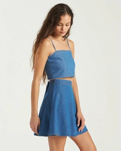 BILLABONG Tropics Skirt BLUE INDIGO 4 BILLABONG Tropics Skirt BLUE INDIGO - Image 4