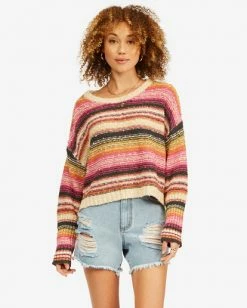 BILLABONG Easy Going Crop Sweater SUNSET ORANGE -Women Clothing Shop jv05tbea billabongw mjt0 frt1