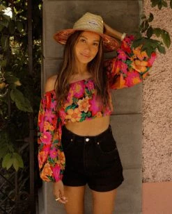 BILLABONG Riley Cut-Off Denim Shorts WASHED BLACK