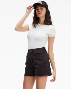 BILLABONG Riley Cut-Off Denim Shorts WASHED BLACK 15 BILLABONG Riley Cut-Off Denim Shorts WASHED BLACK -Women Clothing Shop ubjds00103 billabongw waa sd1