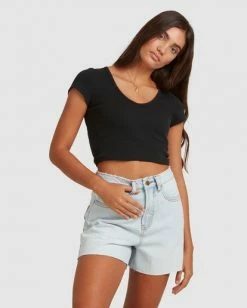 BILLABONG Baby Vee T-Shirt WHITE -Women Clothing Shop ubjkt00116 billabongw blk frt2