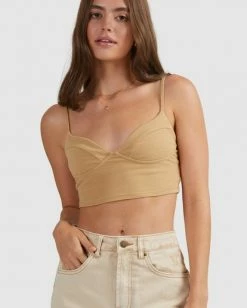 BILLABONG Steph Claire Smith Feel Free Knit Tank Top NUTMEG -Women Clothing Shop ubjkt00148 billabongw nut dtl1