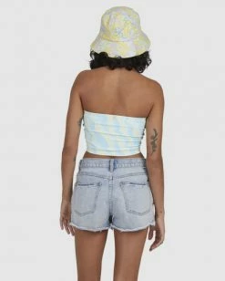 BILLABONG My Wave Top Strapless Bodycon Top LEMON LIME -Women Clothing Shop ubjkt00151 billabongw lml bck1