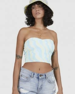 BILLABONG My Wave Top Strapless Bodycon Top LEMON LIME -Women Clothing Shop ubjkt00151 billabongw lml dtl1