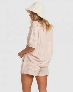 BILLABONG Sunset High-Waist Elastic Shorts PEACHY HAZE -Women Clothing Shop ubjns00115 billabongw meb0 bck1