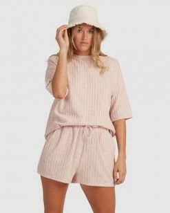 BILLABONG Sunset High-Waist Elastic Shorts PEACHY HAZE -Women Clothing Shop ubjns00115 billabongw meb0 frt2