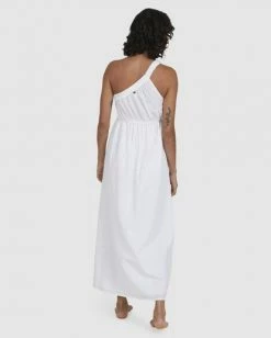 BILLABONG Shorebird Maxi One-Shoulder Dress WHITE -Women Clothing Shop ubjwd00177 billabongw wht bck1
