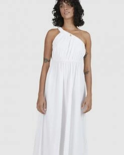 BILLABONG Shorebird Maxi One-Shoulder Dress WHITE -Women Clothing Shop ubjwd00177 billabongw wht dtl1