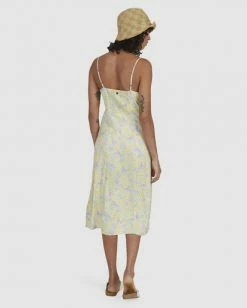 BILLABONG Tempest Midi A-Line Dress LEMON LIME -Women Clothing Shop ubjwd00179 billabongw lml bck1