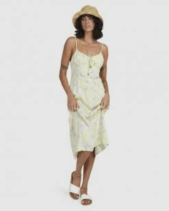 BILLABONG Tempest Midi A-Line Dress LEMON LIME -Women Clothing Shop ubjwd00179 billabongw lml frt2
