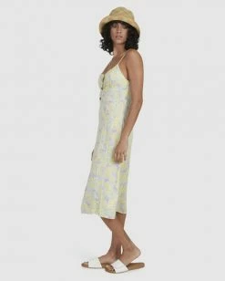 BILLABONG Tempest Midi A-Line Dress LEMON LIME -Women Clothing Shop ubjwd00179 billabongw lml sd1