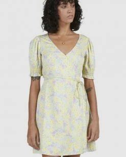 BILLABONG Tempest Wrap Dress LEMON LIME -Women Clothing Shop ubjwd00181 billabongw lml dtl1