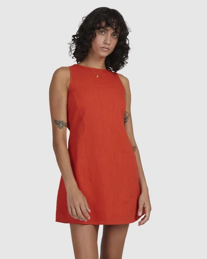 BILLABONG Red Earth Mini Dress RED 1 BILLABONG Red Earth Mini Dress RED