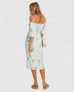 BILLABONG Summer Field Midi Skirt BLUE -Women Clothing Shop ubjwk00107 billabongw blu bck1