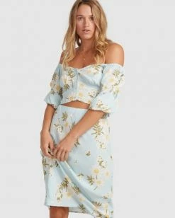 BILLABONG Summer Field Midi Skirt BLUE -Women Clothing Shop ubjwk00107 billabongw blu dtl1