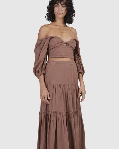 BILLABONG Del Sole Maxi Skirt CHOCOLATE 6 BILLABONG Del Sole Maxi Skirt CHOCOLATE - Image 6