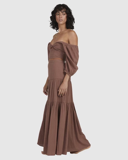 BILLABONG Del Sole Maxi Skirt CHOCOLATE 3 BILLABONG Del Sole Maxi Skirt CHOCOLATE - Image 3