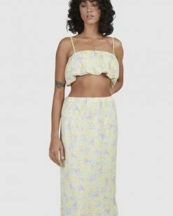 BILLABONG Tempest Midi Skirt LEMON LIME -Women Clothing Shop ubjwk00120 billabongw lml dtl1