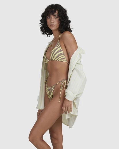 BILLABONG Zesty Button Thru Long Sleeve Top LEMON LIME 4 BILLABONG Zesty Button Thru Long Sleeve Top LEMON LIME - Image 4