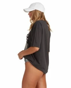 BILLABONG Shoreline Eco Boyfriend T-Shirt OFF BLACK -Women Clothing Shop ubjzt00105 billabongw ofb sd1
