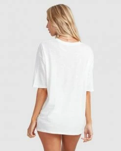 BILLABONG Faded Palms Eco Boyfriend T-Shirt SALT CRYSTAL -Women Clothing Shop ubjzt00106 billabongw scs bck1