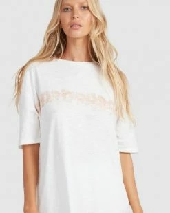 BILLABONG Faded Palms Eco Boyfriend T-Shirt SALT CRYSTAL -Women Clothing Shop ubjzt00106 billabongw scs dtl1