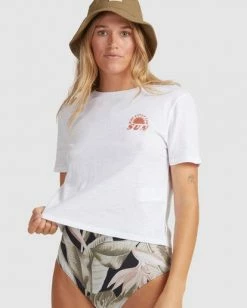 BILLABONG Summer Sunset Crop T-Shirt WHITE 9 BILLABONG Summer Sunset Crop T-Shirt WHITE -Women Clothing Shop ubjzt00108 billabongw wht dtl1