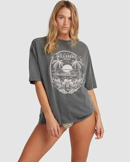 BILLABONG Tropic Palm Boyfriend T-Shirt COCONUT 2 BILLABONG Tropic Palm Boyfriend T-Shirt COCONUT - Image 2