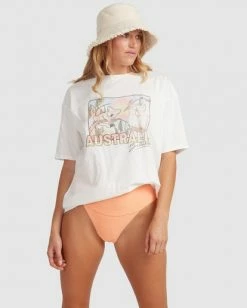 BILLABONG Burleigh Beach Boyfriend T-Shirt SALT CRYSTAL