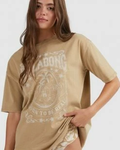 BILLABONG Steph Claire Smith Feel Real Boyfriend T-Shirt NUTMEG -Women Clothing Shop ubjzt00161 billabongw nut dtl1