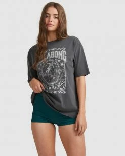 BILLABONG Steph Claire Smith Feel Real Boyfriend T-Shirt NUTMEG