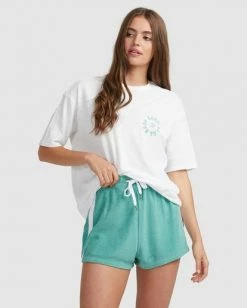 BILLABONG Steph Claire Smith I'm Born Boyfriend T-Shirt SALT CRYSTAL -Women Clothing Shop ubjzt00163 billabongw scs frt2