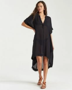 BILLABONG Found Love Swim Cover Up BLACK PEBBLE