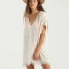 BILLABONG Walk Away Tunic Top SALT CRYSTAL