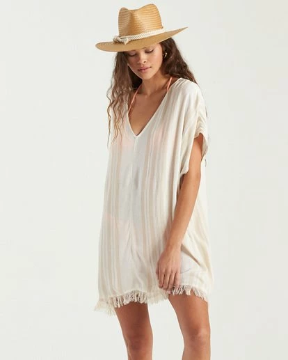 BILLABONG Walk Away Tunic Top SALT CRYSTAL 3 BILLABONG Walk Away Tunic Top SALT CRYSTAL - Image 3